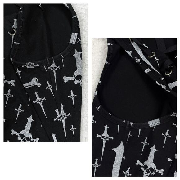 Lip Service Trash & Dagger "Trashy" Skull Daggers Black Tank Top XL Goth Y2K - Picture 15 of 16